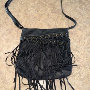 Joe boxer boho fringe black purse